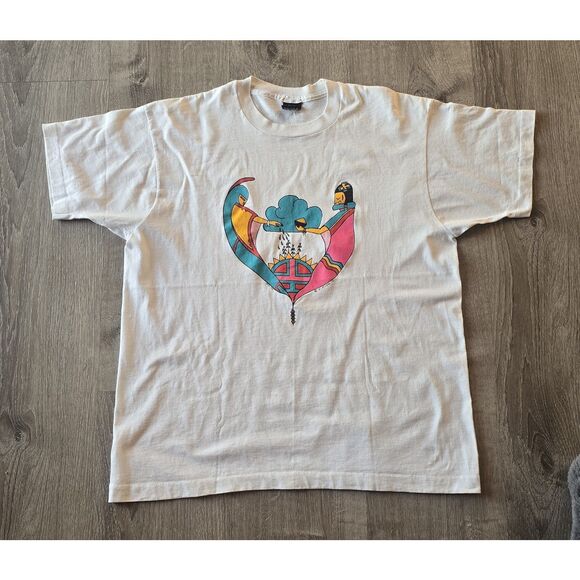 Single Stitch Native American Womans T Shirt Aldo Ray VTG Single Stitch 1991 XL - Picture 1 of 7